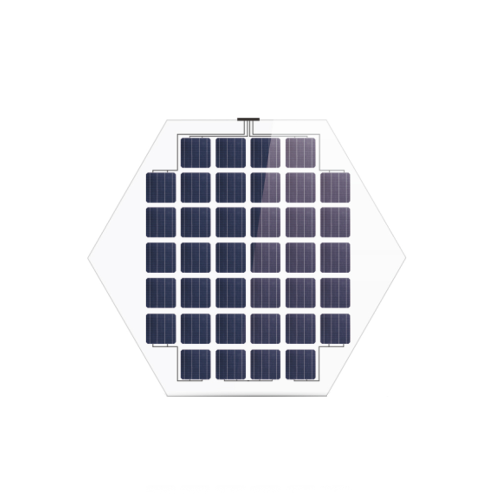 Hexagonal transparent solar panel